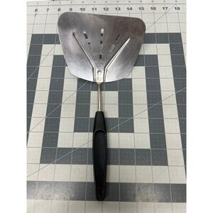 Vintage Foley Spatula Turner Stainless Steel Flexible Wide Slotted Black Handle